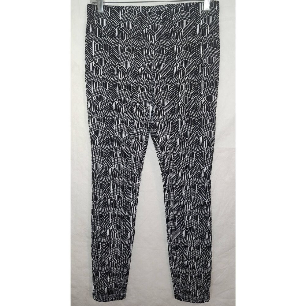 Clara Sun Woo black white geometric pants size Small Comfort waist Bohemian boho